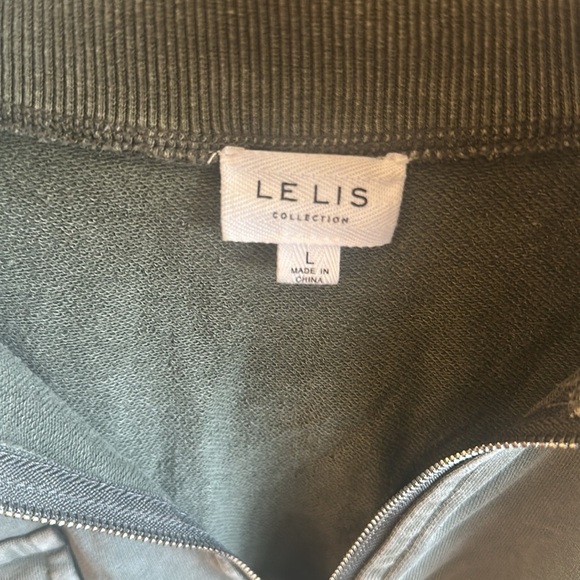 Lelis Collection Cargo Pullover Size L Green Half Zip Long Sleeve Top Cropped - Picture 9 of 13
